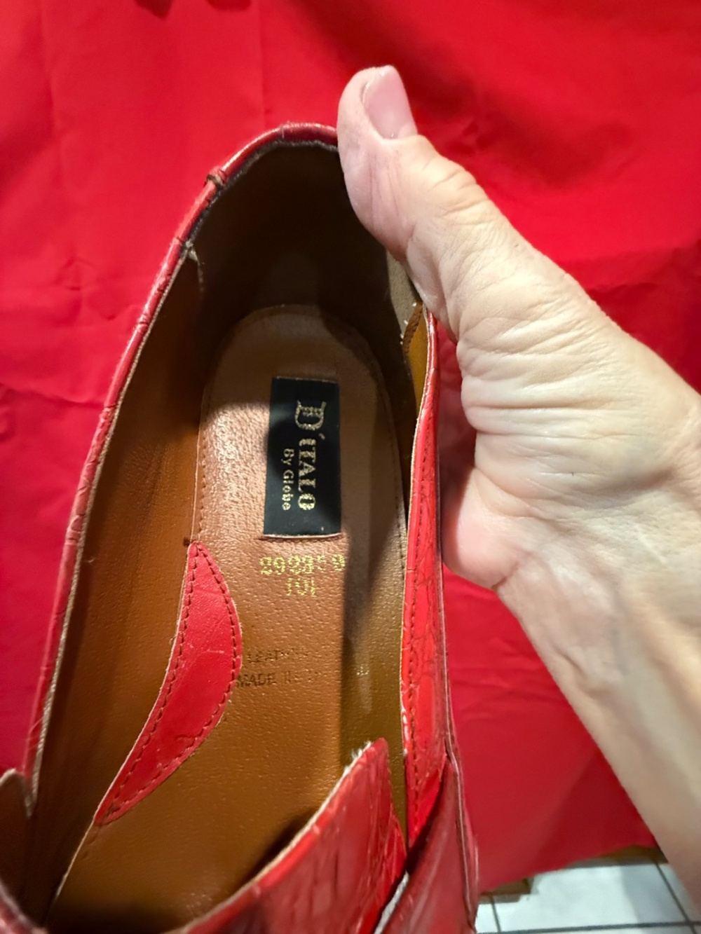 D'ITALO RED MENS DRESS SHOES SIZE 10 1/2 - Picture 11 of 12